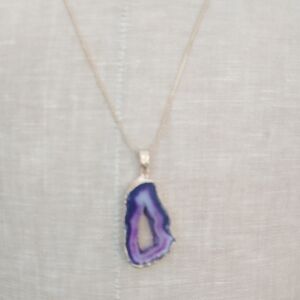 Purple Agate Pendant Necklace
